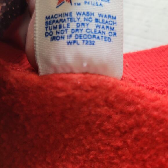 Jerzees Size L Vintage Duck Red Button Up Sweatshirt Black White Polka Dot - Picture 10 of 10